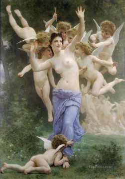 Le guepier angel William Adolphe Bouguereau nude Oil Paintings